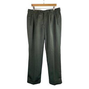 Haggar Black Label Mens Dress Pants 34x30 Micro Polyester Green